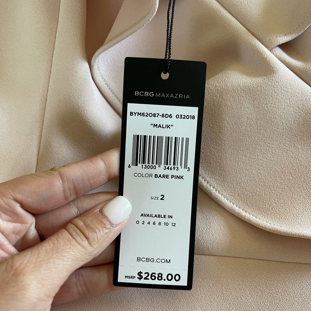 BCBG Malik Dress in Bare Pink Color, Size 2